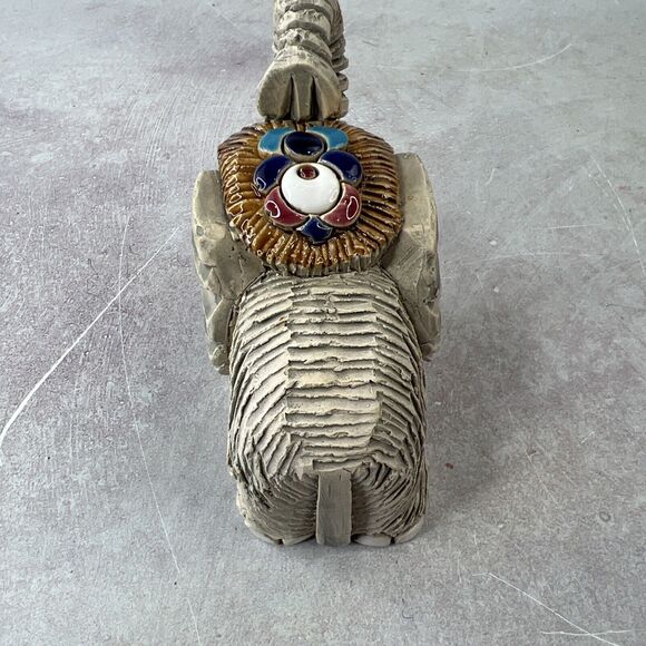 Elephant Figurine Artesania Rinconada GIFT Trunk Up VTG MCM BOHO - Picture 5 of 11